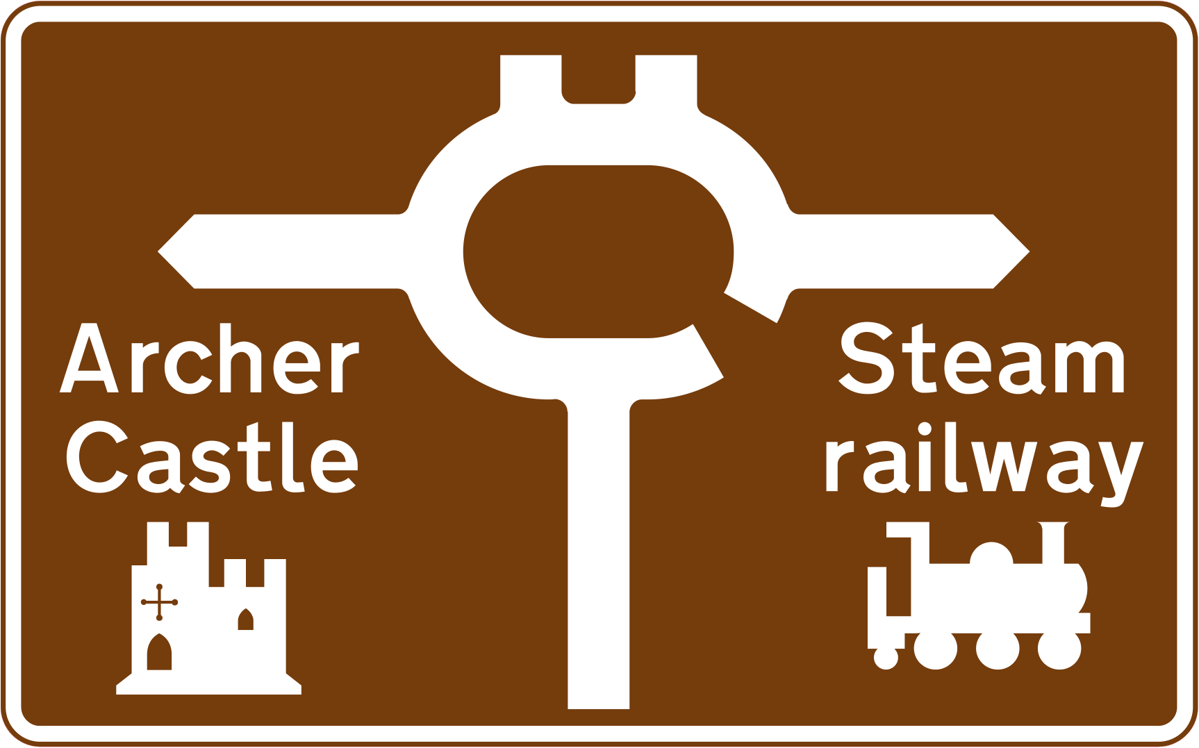 Brown Rectangle Road Sign